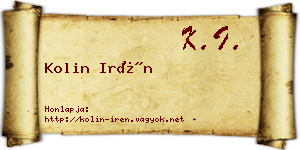 Kolin Irén névjegykártya